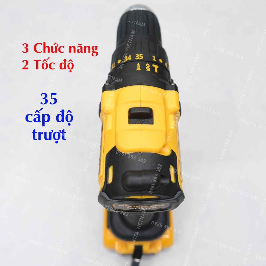 Máy Khoan Pin DEWALT 20V động cơ không chổi than, 3 chức năng khoan kèm bộ 25 chi tiết