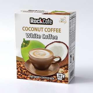 Cafe dừa - ROCKCAFE - Cà phê dừa White Coffee Hộp 20gr x 20 gói