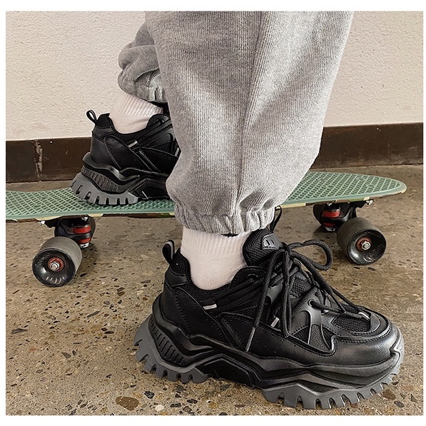 |Hàng có sẵn| Giày thể thao nữ độn đế màu kem trắng, màu đen SRSOO, sneaker hottrendi