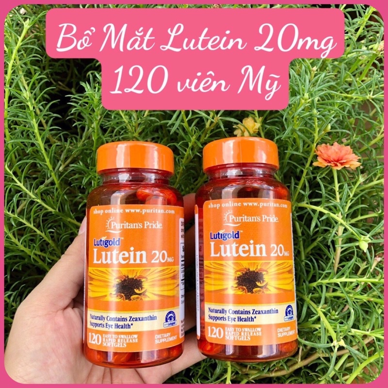 Bổ Mắt Thị Lực Lutigold Lutein 20mg Puritan Pride 120 viên Mỹ - Hàng Air Đủ bill, Vợt Sale [Date 7/2023]