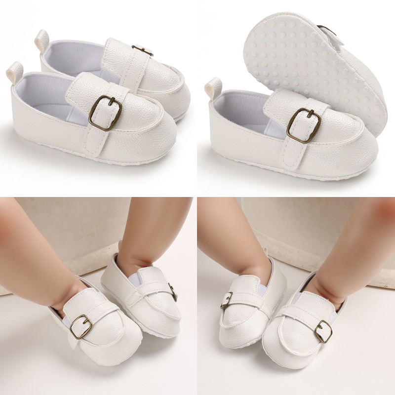 Giày Da Đế Mềm Chống Trượt Dành Cho Bé Trai Gái 0-18 Tháng Tuổi