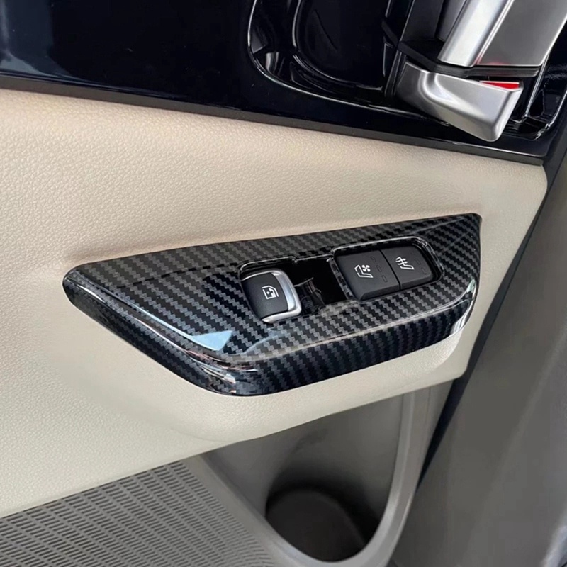 Ốp Viền Nút Điều Khiển Cửa Kính Xe Hơi Bằng Sợi Carbon Cho Kia Carnival KA4 2020 2021 2022