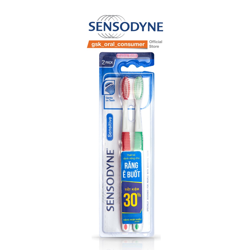 Bộ 2 bàn chải đánh răng Sensodyne Ultra Sensitive Ex Soft 1x2