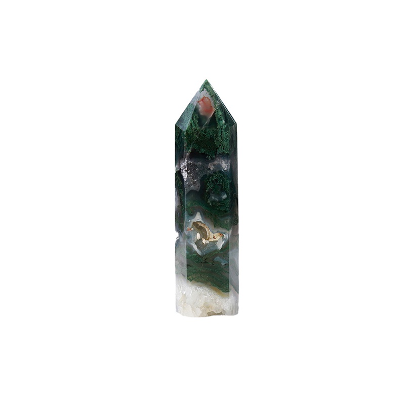 Natural Crystal Healing Stone Green Water Plant Agate Crystal 5-6cm