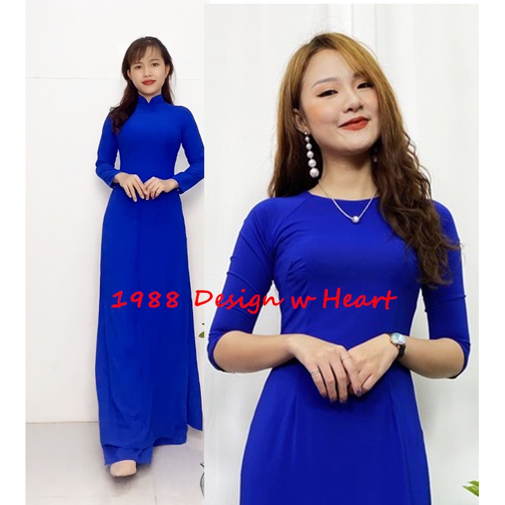 Áo dài coban✅áo dài xanh coban❤️áo dài trơn❤️cobalt ao dai❤️áo dài trơn màu xanh coban❤️