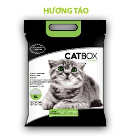 Cát vệ sinh cho mèo CATBOX Túi 16L, Bổ sung than hoạt tính khử mùi triệt để , thấm hút cao, vón cục nhanh