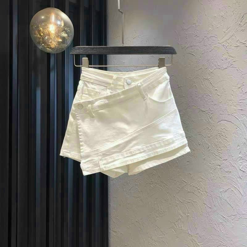 quần đùi kaki giả váy phối vạt chéo chất vải dày dặn lên form chuẩn đẹp thời trang nữ siêu hot ls088