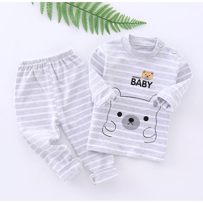 Bộ quần áo thu đông mùa đông dài tay Minkky Mom chất liệu cotton nỉ cho bé bé trai bé gái 3 đến 15kg