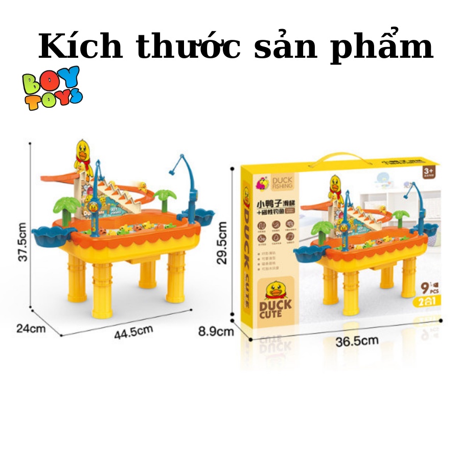 Đồ chơi câu cá và vịt vàng leo thang 2 trong 1 có nhạc và đèn kết hợp từ tính bơi tự động vui nhộn cho bé