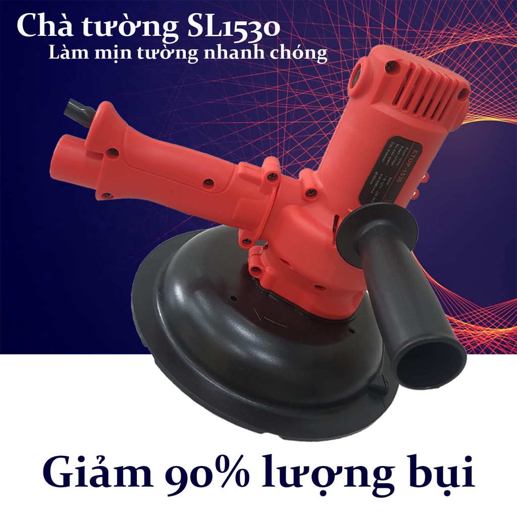 Máy chà tường, chá nhám có hút bụi ETOP SL1530-850w, đĩa mài 180mm, bộ phụ kiện đầy đủ + TẶNG 2 GIÁP CHÀ