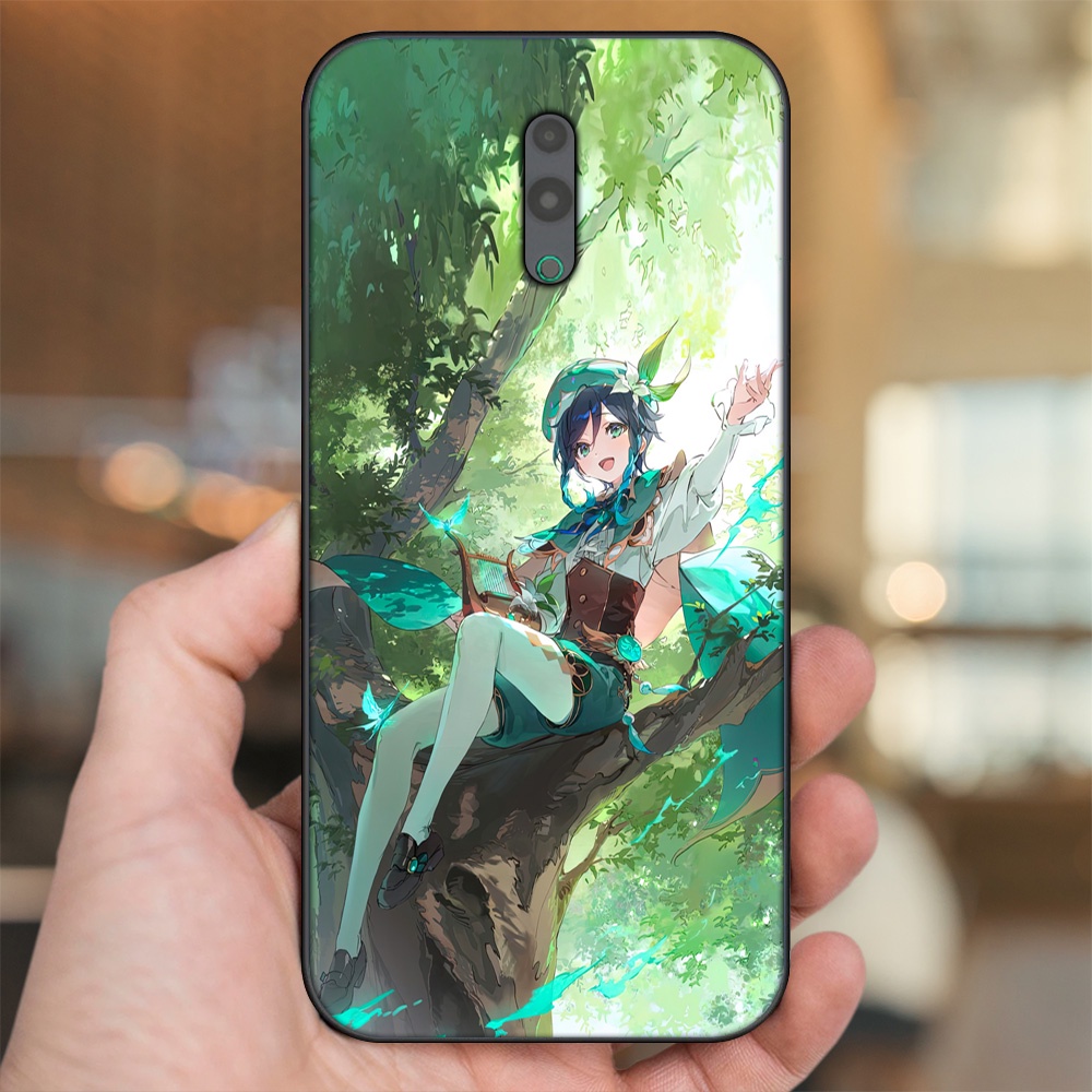 Ốp lưng Oppo Reno viền đen in hình Venti Genshin Impact