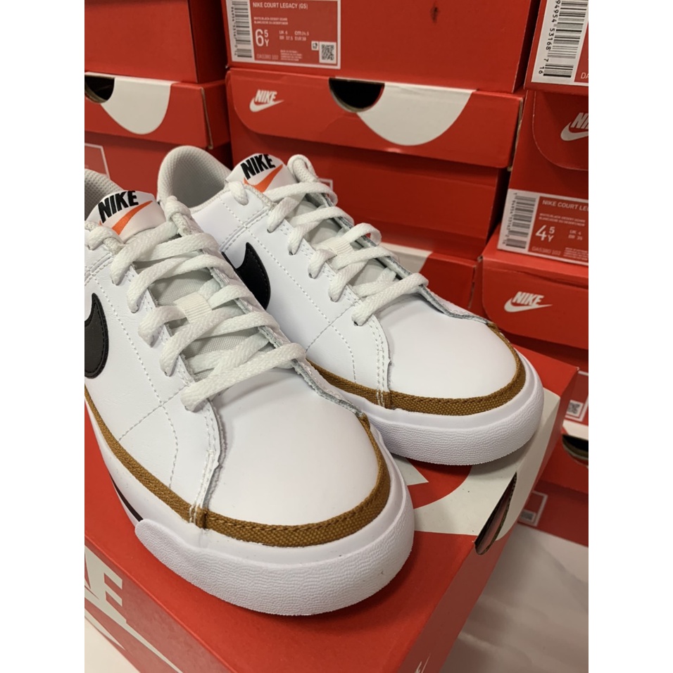 Giày Sneaker Nam Nữ Court Legacy GS White Black Desert Ochre - DeeStore