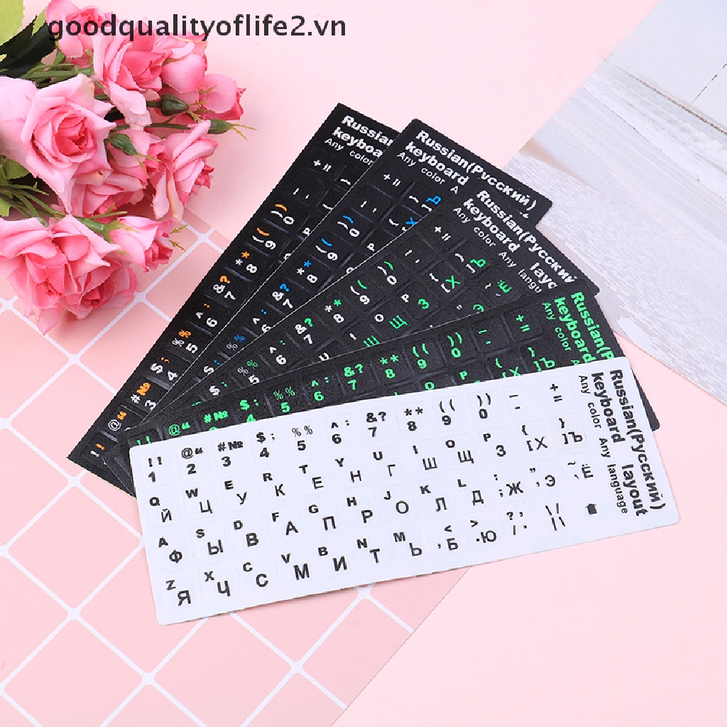 Miếng Dán Chữ Tiếng Nga Thay Thế Cho Bàn Phím Máy Tính goodqualityoflife & Russian