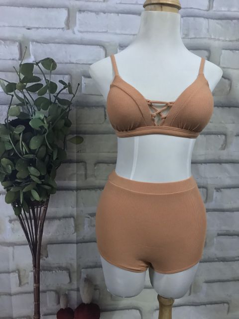Set bikini 2 mảnh phối khoác ren