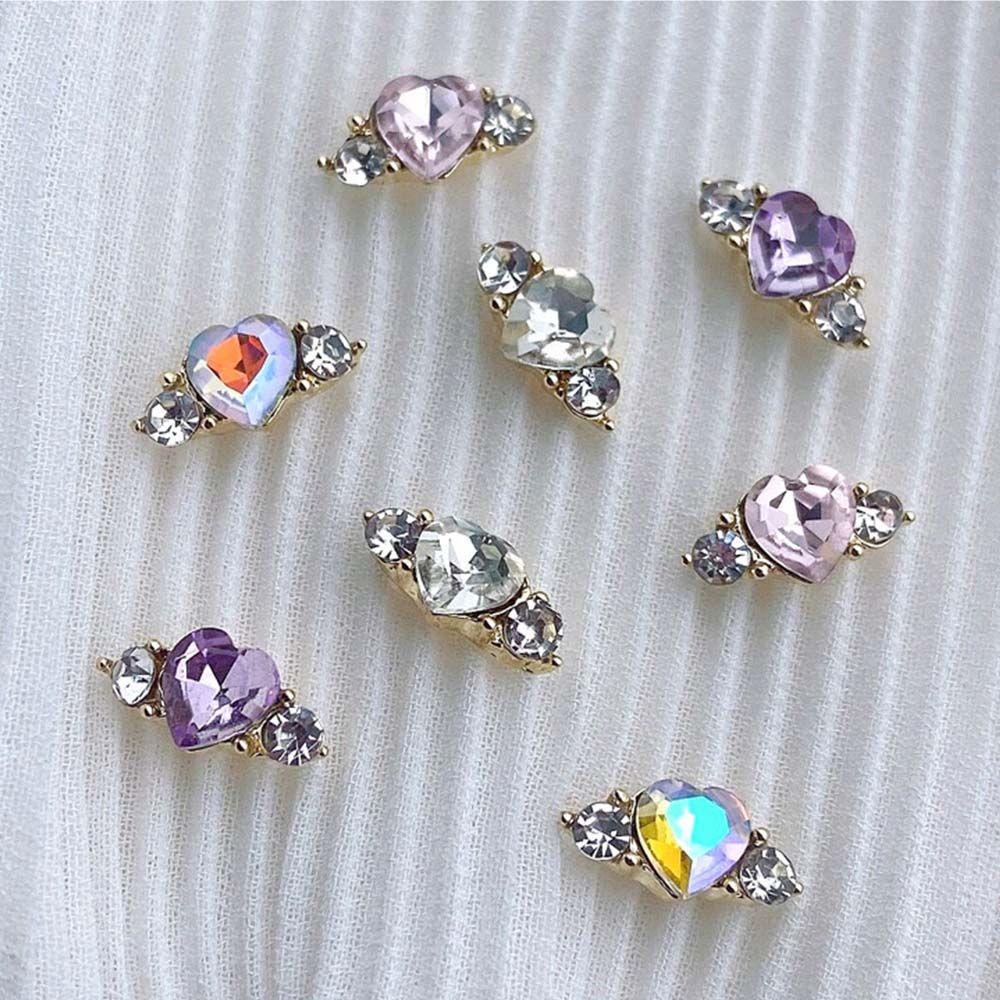 Phụ Kiện Trang Trí Móng Tay Hình Trái Tim Xinh Xắn|Phụ Kiện Trang Trí Móng Tay 3D Lấp Lánh Sang Trọng
