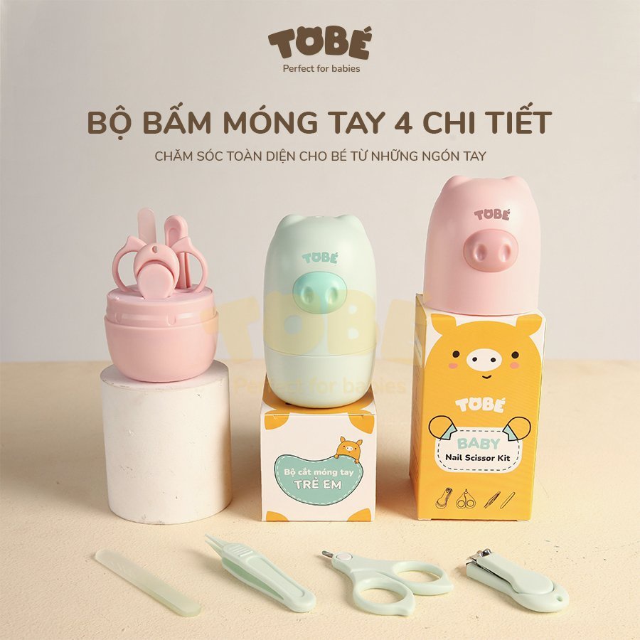 Bộ cắt móng tay Tobe 4 chi tiết cao cấp tiện lợi an toàn chăm sóc cho bé