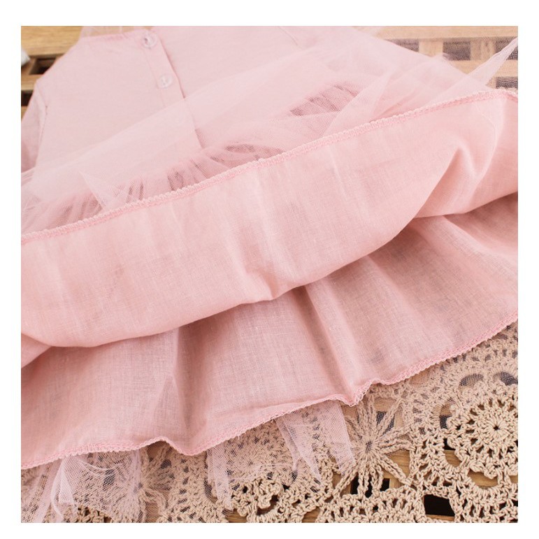 Váy Công Chúa Tay Dài Đính Nơ Đáng Yêu Cho Bé Gái