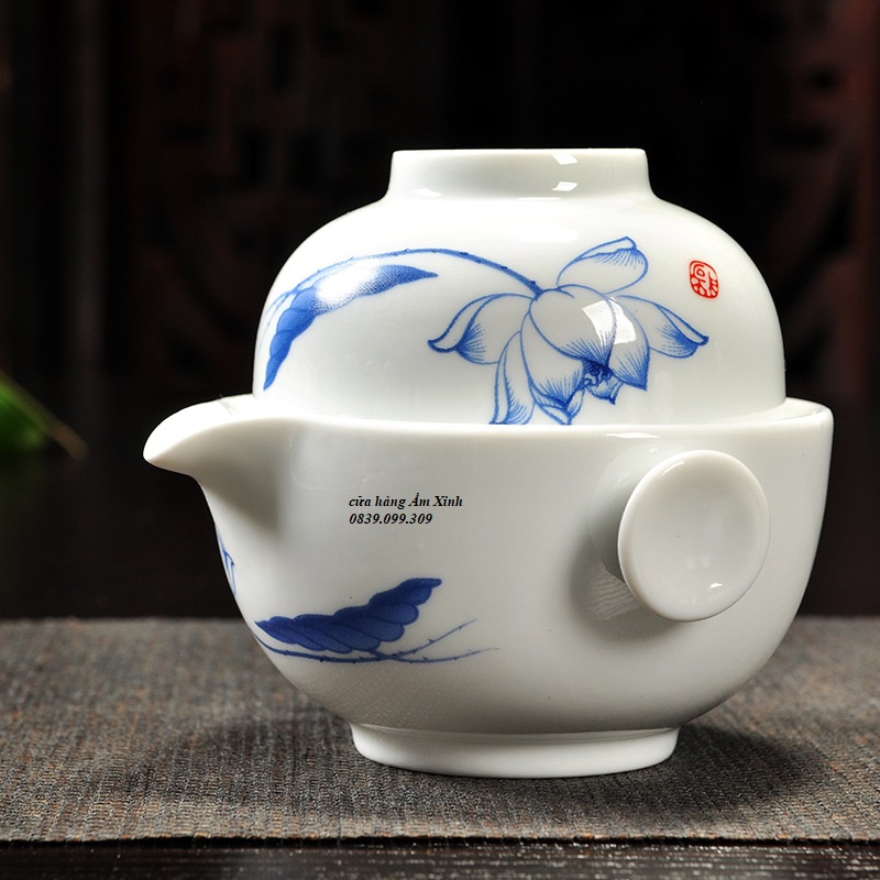 Bộ ấm chén Độc ẩm gốm sứ mẫu mới phụ kiện bàn trà