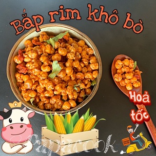 Bắp rim khô bò lá chanh Papacook bắp sấy khô bò ngô giòn rim bò khô 200g