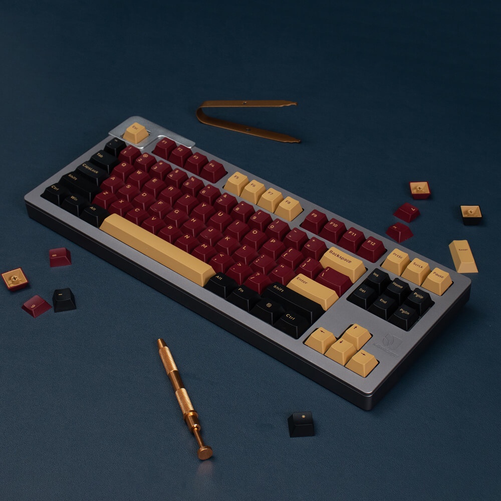 Keycap gmk Samurai Red Cherry profile in dyesub 168 nút cho bàn phím cơ layout 61/64/68/75/84/87/96/980/100/104/108