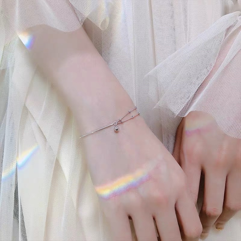 Lắc tay vòng tay hạt bi kiểu hàn quốc nhỏ xinh bạc ý 30%