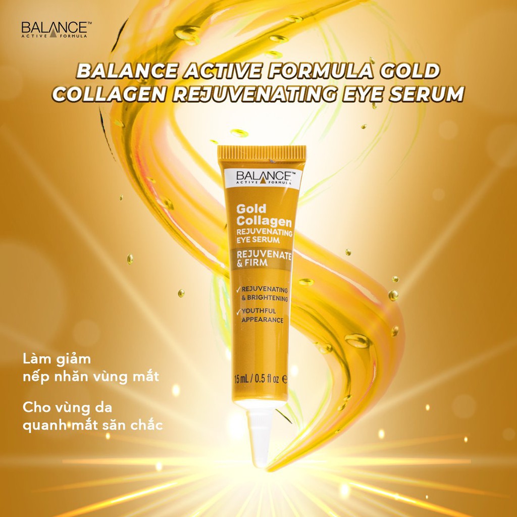 Kem Mắt Tái Tạo Và Dưỡng Da Mắt Balance Active Formula Gold Collagen Rejuvenating eye 15m