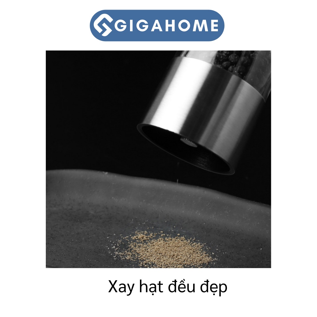 Lọ Xay Tiêu Cầm Tay GIGAHOME Viền Inox 304 Tự Động Chạy Pin Tiện Lợi 8949