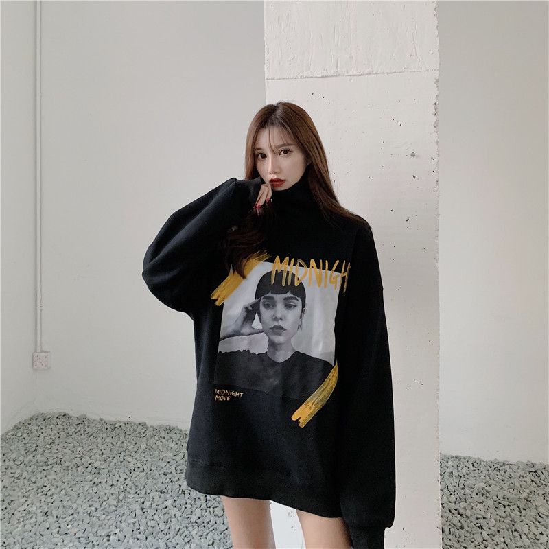 Áo len tay dài cổ tròn dáng rộng màu trơn thời trang thu đông | BigBuy360 - bigbuy360.vn