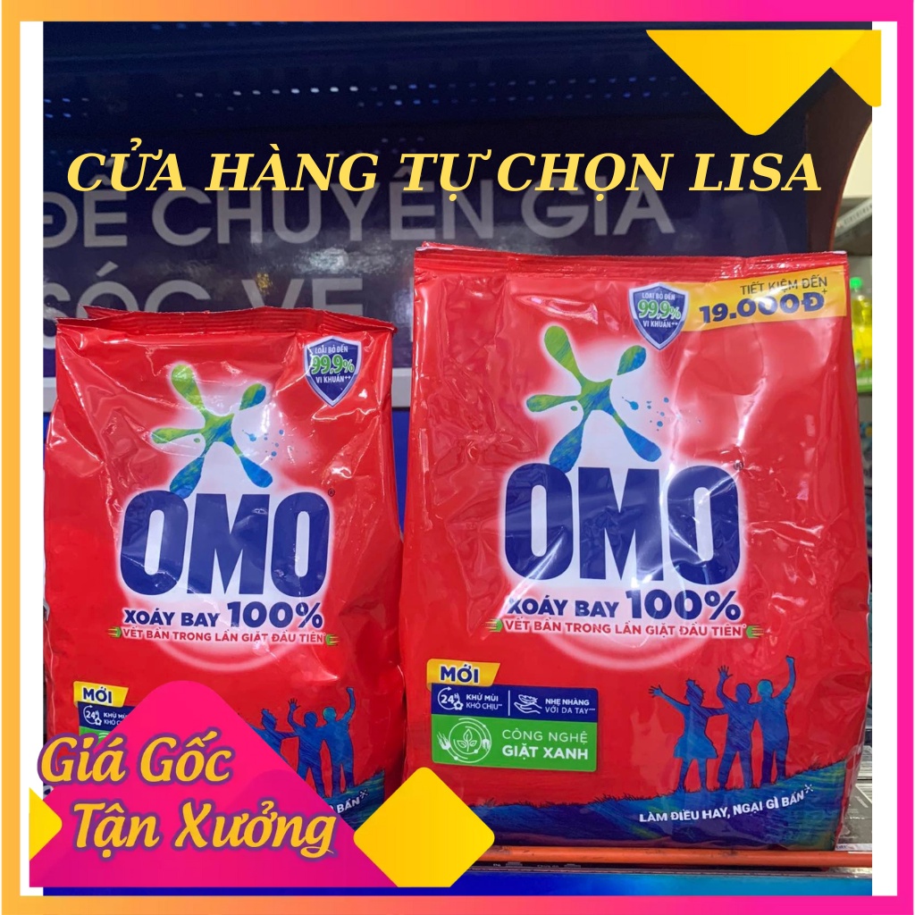 Bột giặt Omo đỏ gói 800g và 1,2kg