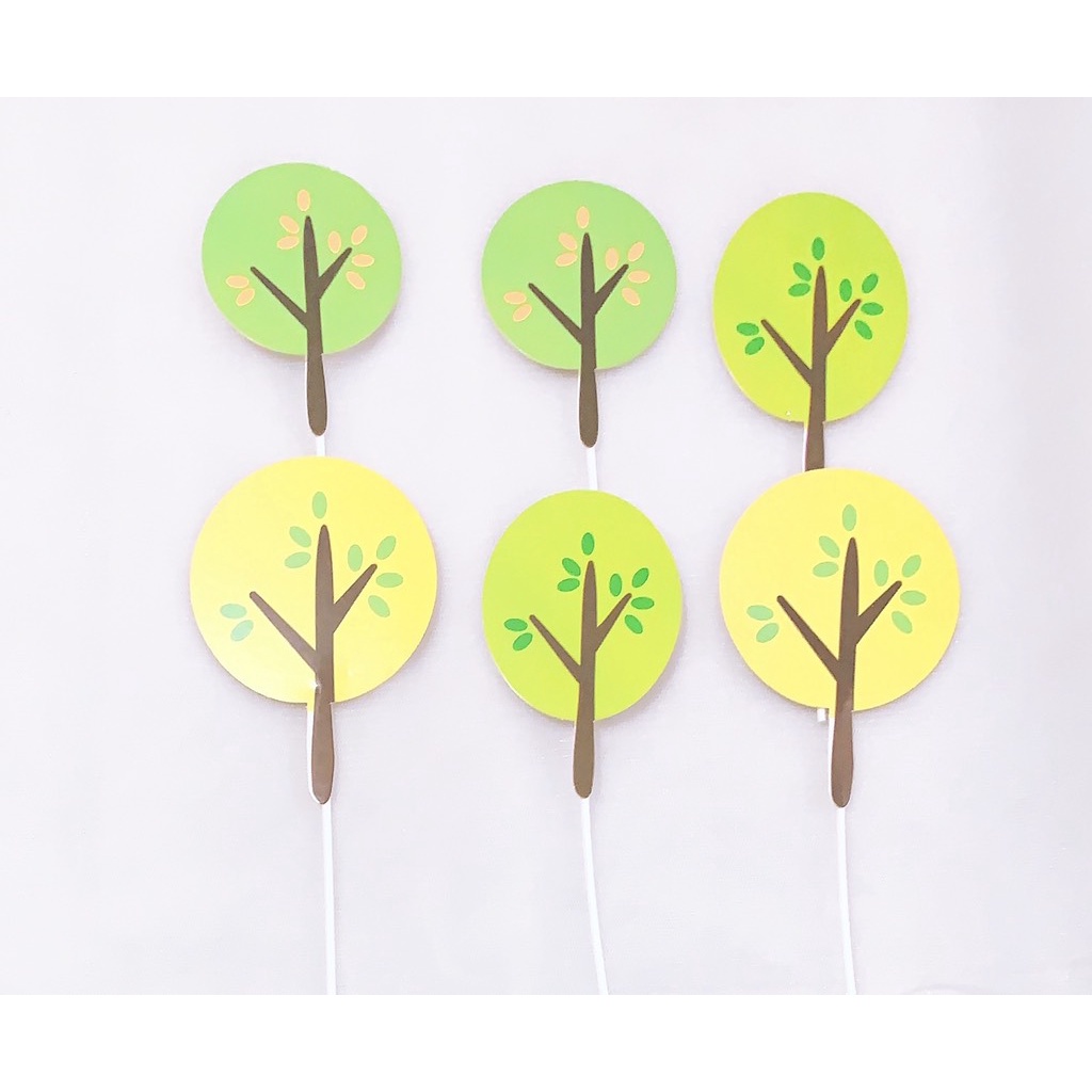 10 set cắm 6 cây giấy trang trí bánh
