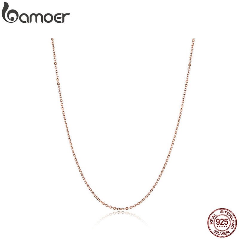 Vòng cổ nữ Bamoer SCA014 bạc sterling 925 vàng hồng thời trang