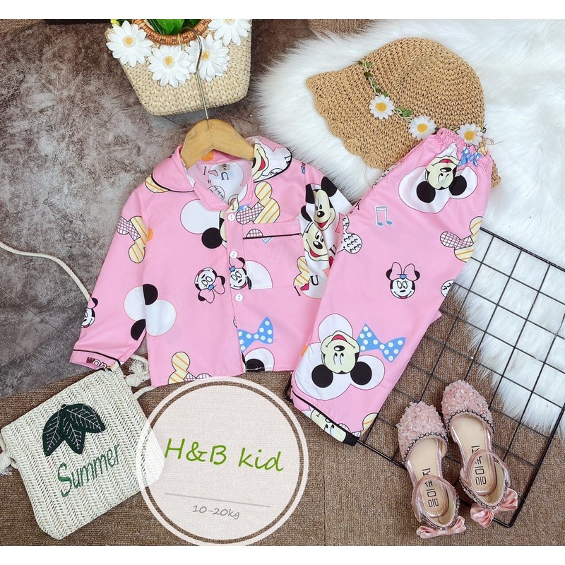 Bộ đồ ngủ Pyjama dài tay hoạ tiết dễ thương cho bé iu 9-20kg