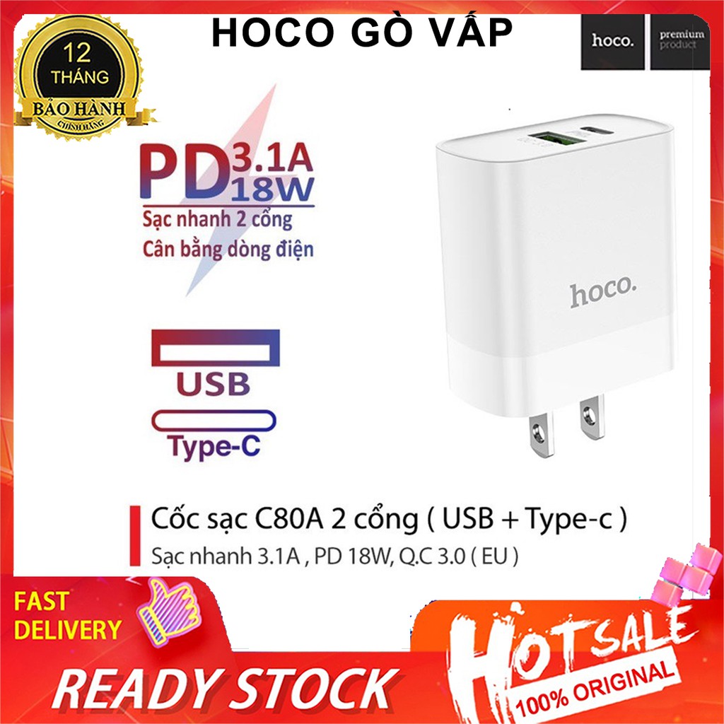 Cốc Sạc Nhanh Siêu Tốc 20W Củ Sạc 2 Cổng USB - Type C hỗ trợ sạc nhanh QC 3.0 và PD 20W Cho Điện Thoại Tablet