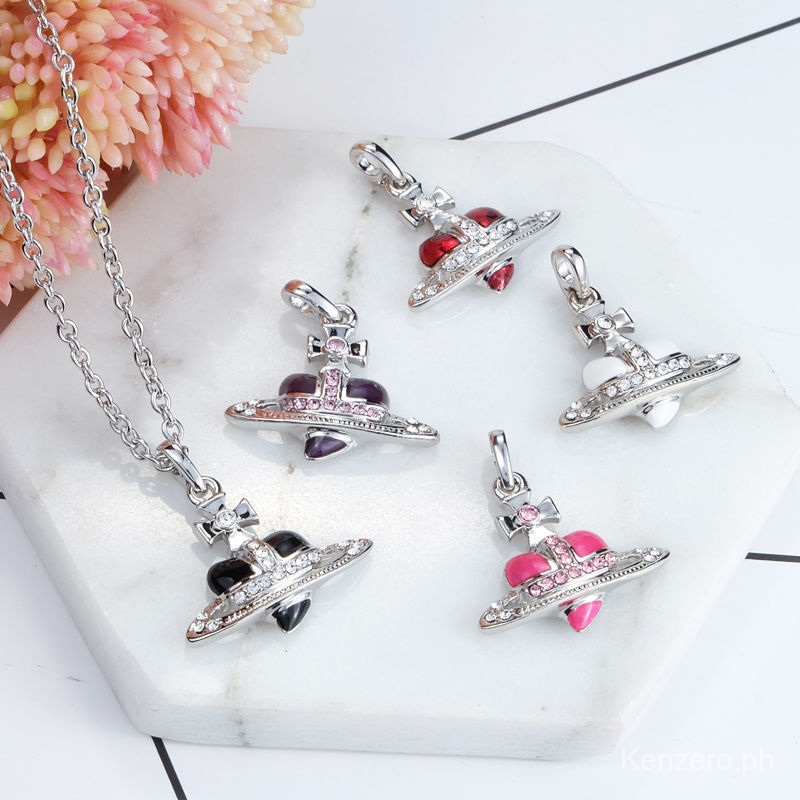 Vòng cổ Mặt Gỗ Đào Tráng Men Hình Trái Tim Nhỏ Sơn Kim Cương Phong Cách Punk