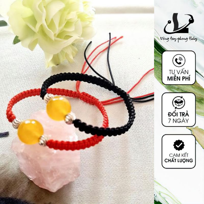 Vòng Tay Handmade Dây Chỉ Bện Đá Mã Não Thiên Nhiên - N100 | BigBuy360 - bigbuy360.vn