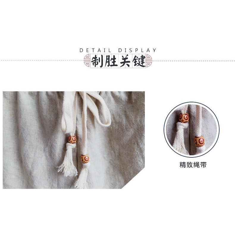 Quần Lửng Ống Rộng Bằng Cotton Lanh Phong Cách Trung Hoa Dành Cho Nam