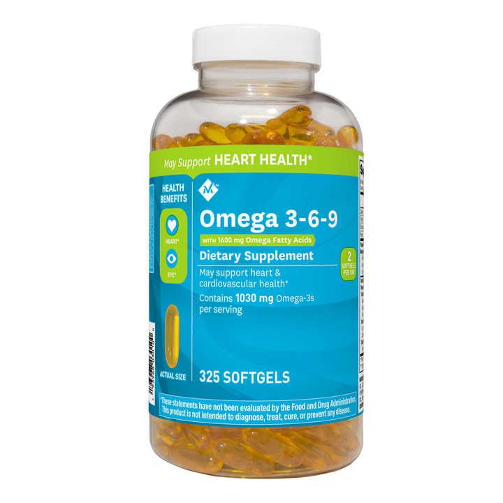 Viên uống hỗ trợ tim mạch bổ mắt members mark omega 3-6-9 325 viên Kirkland Signature
