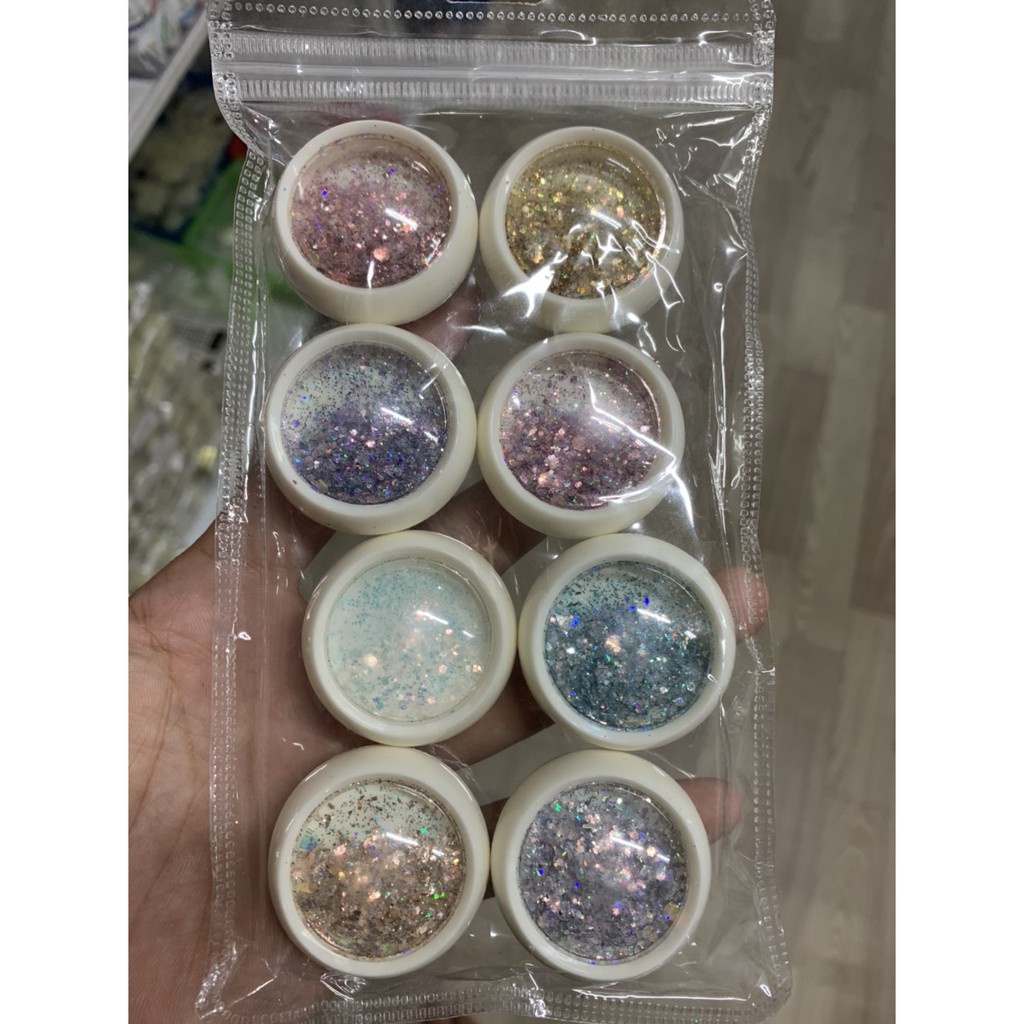 Set nhũ 6d siêu sáng trang trí móng siêu sáng
