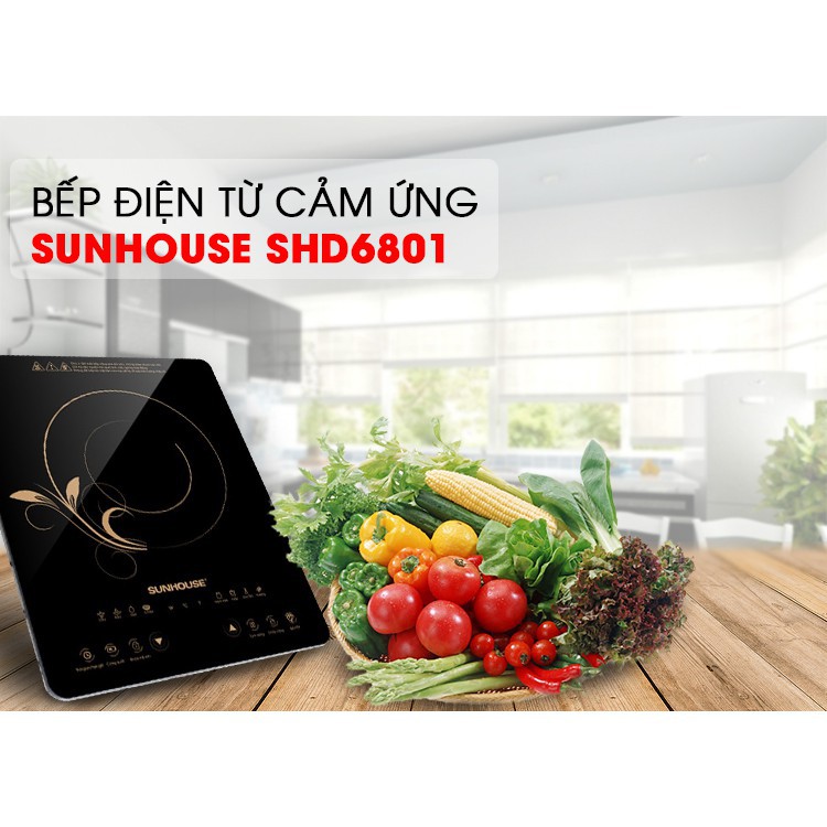 [Mã ELMALL300 giảm 7% đơn 500K] Bếp Điện Từ Cảm Ứng SUNHOUSE SHD6801 (310 x 165 x 395 mm) - Hàng Chính Hãng