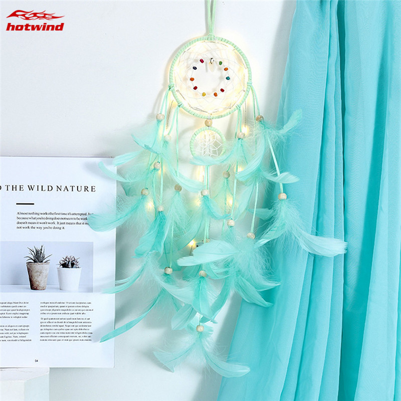 Vòng Lưới Bắt Giấc Mơ Có Đèn LED Treo Trang Trí Đẹp Mắt