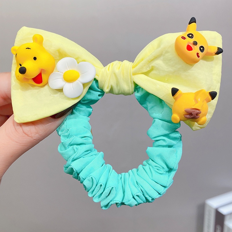 Dây Cột Tóc Cao Su Họa Tiết Hoạt Hình Doraemon Winnie Lotso CMX2 Cho Bé Gái