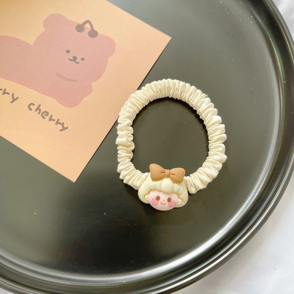 Cột tóc cô gái tóc nâu kem nhỏ nhắn xinh xắn thời trang S68