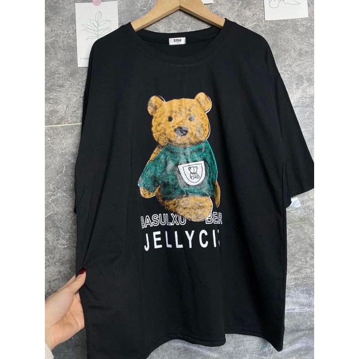 Áo thun 100% cotton 4 chiều co giãn form Unisex nam nữ in hình gấu selfie / ZADOLA FASHION