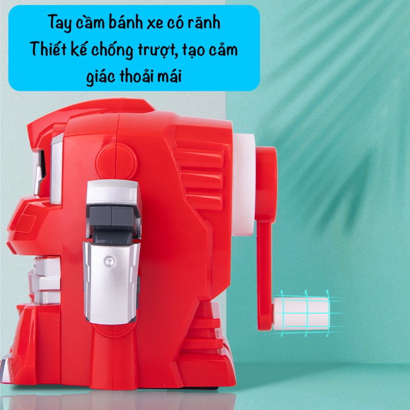 Gọt bút chì quay tay hình robot - Đỏ/Xanh dương/Xanh lá/Vàng - 0729