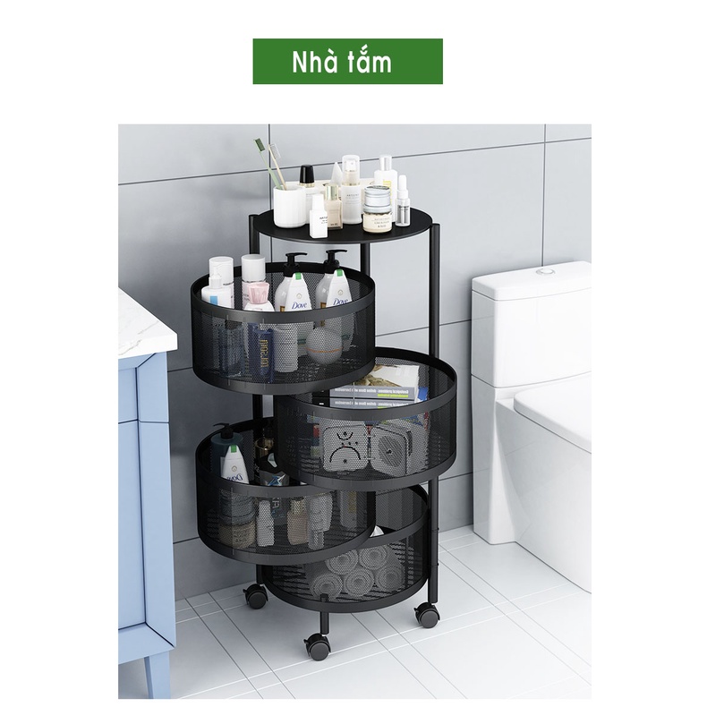 Kệ Đa Năng Để Đồ, Giá Tròn Để Rau Củ Nhà Bếp