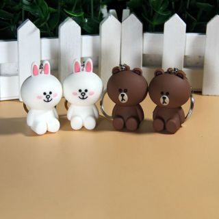 Móc khóa thỏ cong và gấu nâu siêu xinh xắn