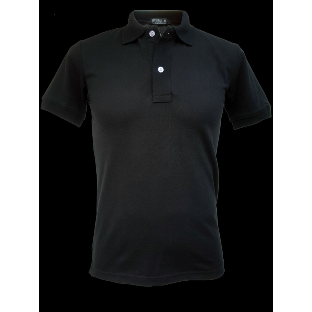 ÁO THUN PO LO MÀU ĐEN NAM / NỮ CỘC TAY CỔ BẺ XUU2