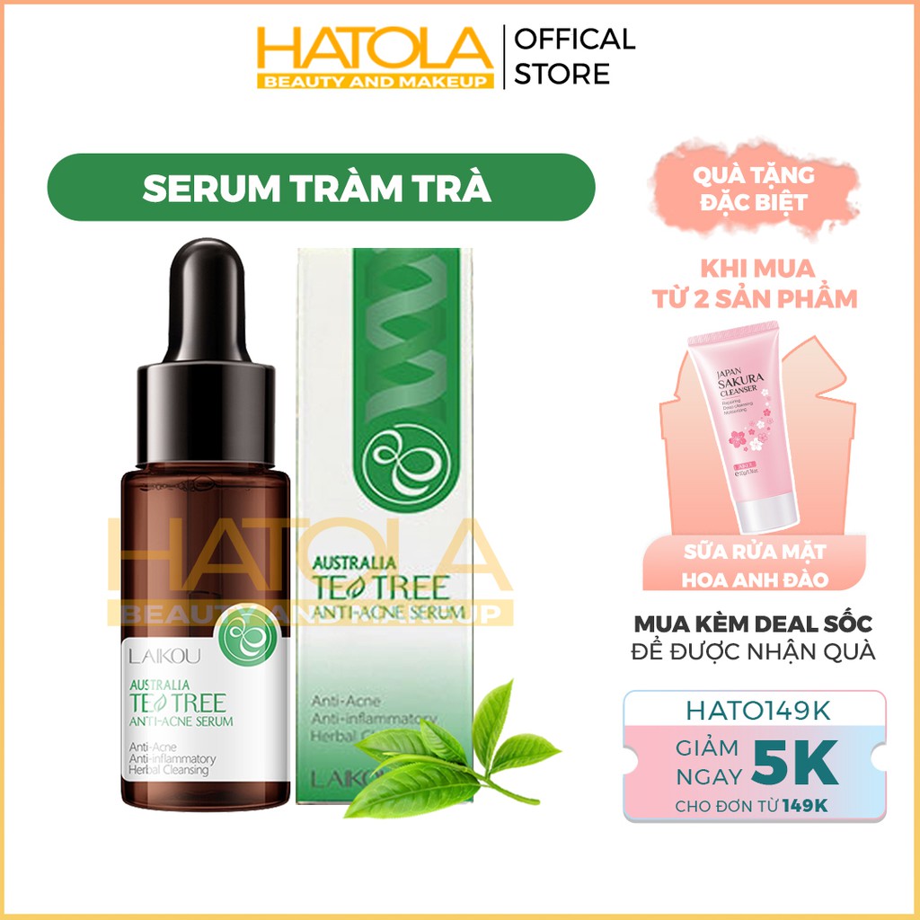 Serum Tràm Trà Dưỡng Da Tự Nhiên LAIKOU giảm thâm, thu nhỏ lỗ chân lông, Chăm sóc làn da hiệu quả
