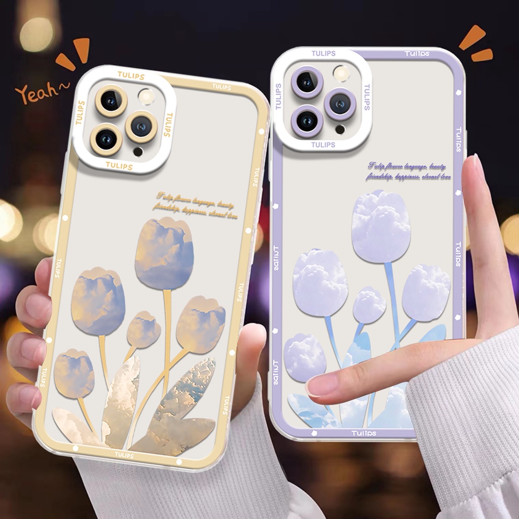 Ốp Điện Thoại TPU Dẻo Trong Suốt Họa Tiết Hoa Xinh Xắn Chống Sốc Cho IPhone 13 12 Pro Max 11 Xs XR 8 7 6S Plus Xs Max
