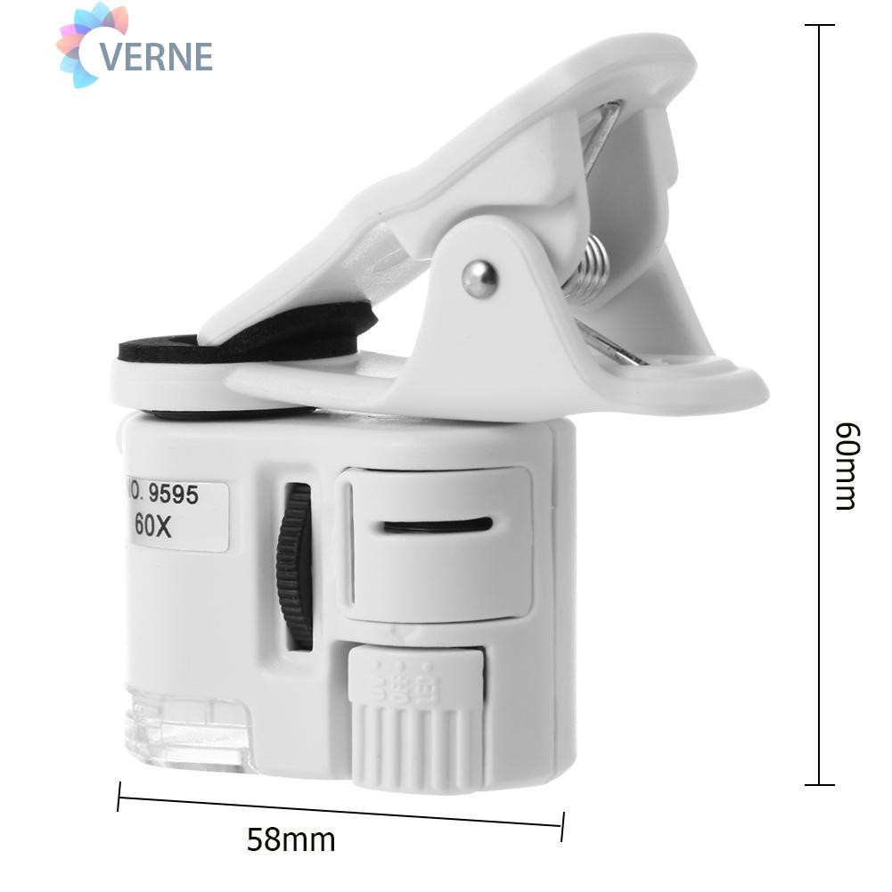 Ống Kính Hiển Vi Verne Universal 60x Kẹp Camera Với Đèn Led